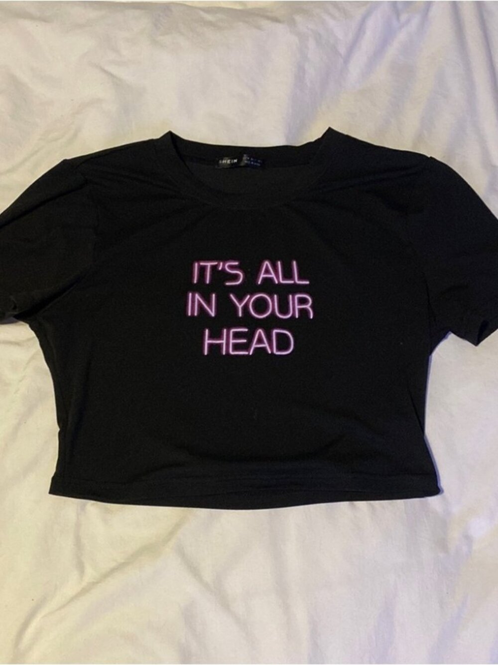 Black Crop Short Sleeve Shirt